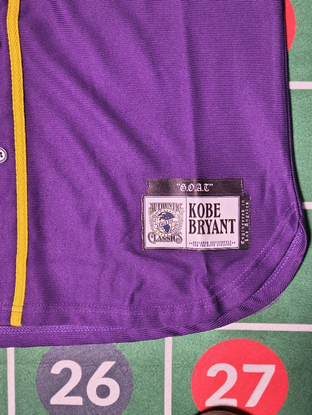 NWT Authentic Classics Kobe Bryant Legend Baseball Jersey Men’s L Purple Gold #8 - Picture 2 of 7